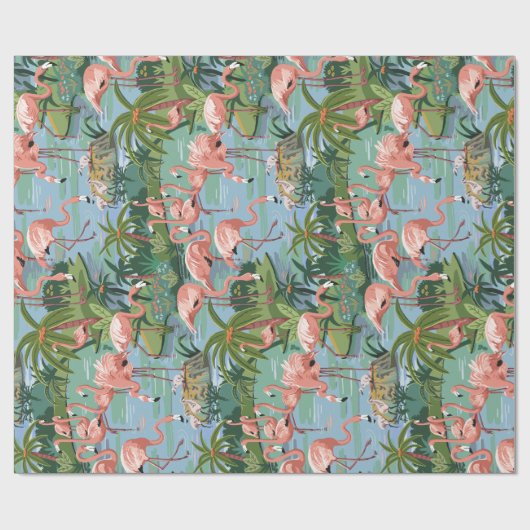Rosa Flamingo-Lagune-Farbe durch Zahl Geschenkpapier (Flach)