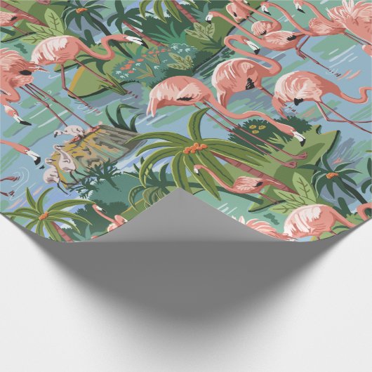 Rosa Flamingo-Lagune-Farbe durch Zahl Geschenkpapier (Ecke)