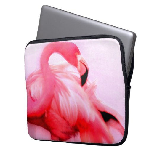 Rosa Flamingo Laptopschutzhülle (Vorderseite Links)