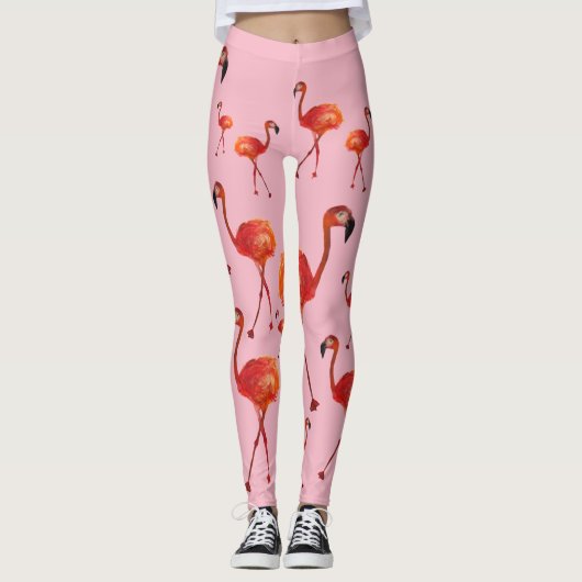 Rosa Flamingo-Leggings Leggings (Vorderseite)