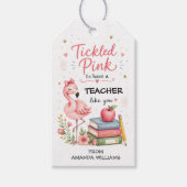 Rosa Flamingo-Lehrerdankeschön Geschenkanhänger (Vorderseite)
