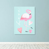 Rosa Flamingo Liebe Stretch Leinwanddruck (Insitu (Holzboden))