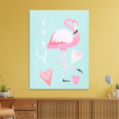 Rosa Flamingo Liebe Stretch Leinwanddruck (Insitu (Wohnzimmer))