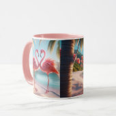 Rosa Flamingo Liebe Tropischer Strand Sonne Tasse (Vorderseite Links)