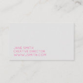 Rosa Flamingo-Logo der modernen Kreativbranche Visitenkarte (Rückseite)