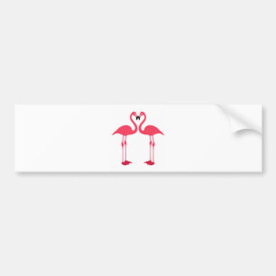 Rosa Flamingo Love Birds Autoaufkleber