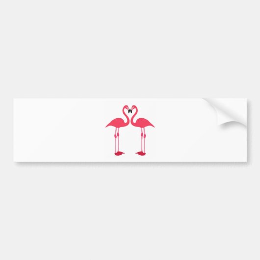 Rosa Flamingo Love Birds Autoaufkleber (Vorne)
