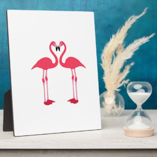 Rosa Flamingo Love Birds Fotoplatte