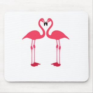 Rosa Flamingo Love Birds Mousepad