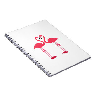 Rosa Flamingo Love Birds Notizblock