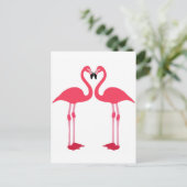 Rosa Flamingo Love Birds Postkarte (Stehend Vorderseite)