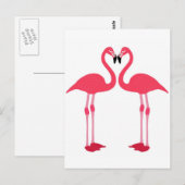 Rosa Flamingo Love Birds Postkarte (Vorne/Hinten)