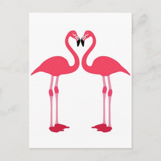 Rosa Flamingo Love Birds Postkarte (Vorderseite)