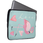 Rosa Flamingo Love Electronics-Tasche Laptopschutzhülle (Vorne Rechts)