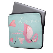 Rosa Flamingo Love Electronics-Tasche Laptopschutzhülle (Vorderseite Links)