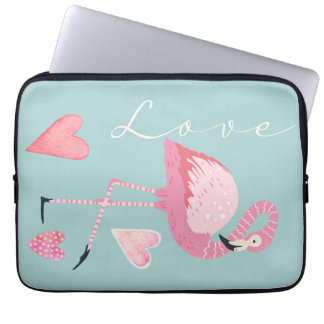 Rosa Flamingo Love Electronics-Tasche Laptopschutzhülle