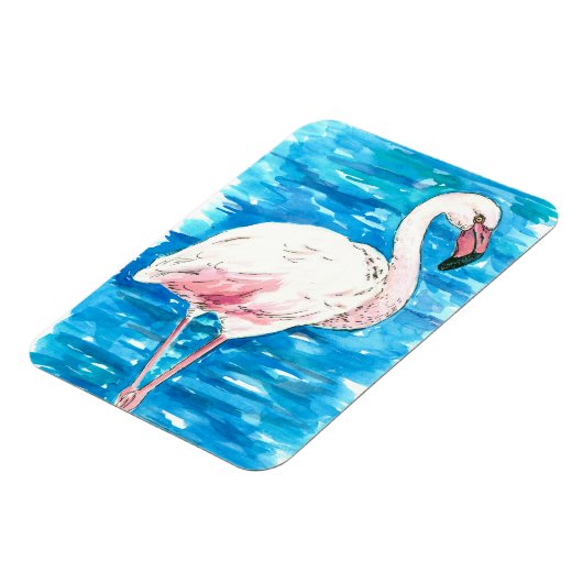 Rosa Flamingo Magnet (Linke Seite)