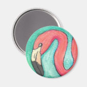 Rosa Flamingo - Magnet (Vorderseite/Rückseite)