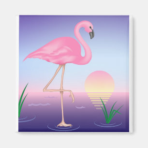 Rosa Flamingo-Magnet Magnet