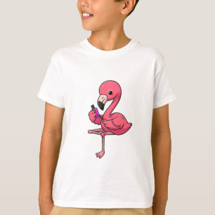 Rosa Flamingo-Malerei Fußnägel Cartoon Kinder T-Shirt