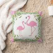Rosa Flamingo-Mama und Baby Kissen (Decke)