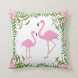 Rosa Flamingo-Mama und Baby Kissen