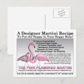 Rosa Flamingo Martini Rezept Karte (Vorne/Hinten)