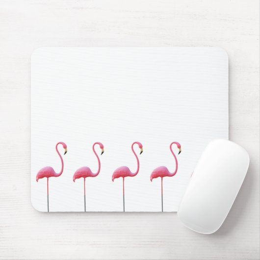 Rosa Flamingo-Mäusematten-Weiß Mousepad (Mit Mouse)