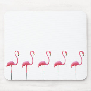 Rosa Flamingo-Mäusematten-Weiß Mousepad