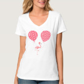 Rosa Flamingo mit Ballonen T-Shirt (Vorderseite)