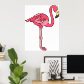 Rosa Flamingo mit langen Beinen Poster (Heimbüro)