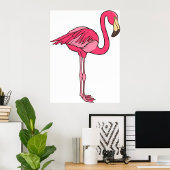 Rosa Flamingo mit langen Beinen Poster