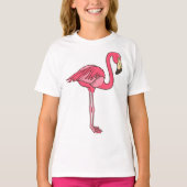 Rosa Flamingo mit langen Beinen T-Shirt (Vorderseite)