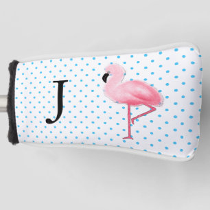 Rosa Flamingo mit Monogramm-Putter-Abdeckung Golf Headcover