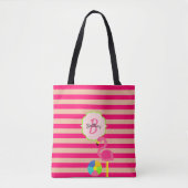 Rosa Flamingo Mit Monogramm Tasche (Vorderseite)