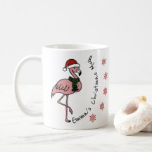 Rosa Flamingo mit personalisiertem Weihnachtsnamen