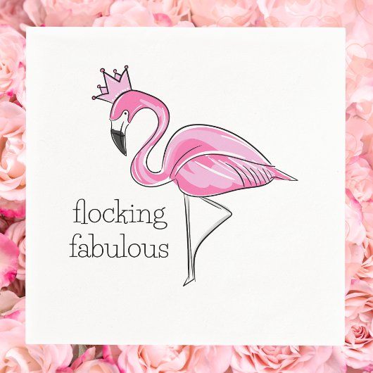 Rosa Flamingo mit rosa Kronenfaser Fabelhaft Serviette