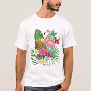 Rosa Flamingo mit Schmetterling für Flamingo Lieb T-Shirt