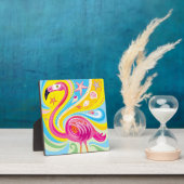 Rosa Flamingo mit Seestern Fotoplatte (InSitu)