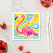Rosa Flamingo mit Seestern Serviette (Beispiel)