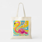 Rosa Flamingo mit Seestern Tragetasche (Rückseite)