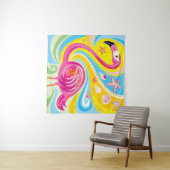 Rosa Flamingo mit Seestern Wandteppich (Beispiel (Horizontal))