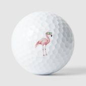 Rosa Flamingo mit Sonnenbrille Golfball (Vorderseite)