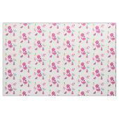 Rosa Flamingo mit tropischen Früchten Muster Stoff (Fat Quarter (45,7 x 55,9 cm))