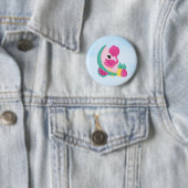 Rosa Flamingo mit Watermelon und Ananas Button (Beispiel)
