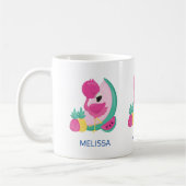 Rosa Flamingo mit Watermelon und Ananas Kaffeetasse (Links)