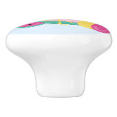 Rosa Flamingo mit Watermelon und Ananas Keramikknauf (Seitenansicht)