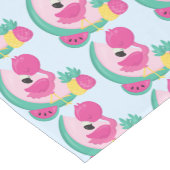 Rosa Flamingo mit Watermelon und Ananas Kurzer Tischläufer (Ecke)