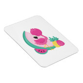 Rosa Flamingo mit Watermelon und Ananas Magnet (Rechte Seite)