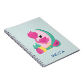 Rosa Flamingo mit Watermelon und Ananas Notizblock (Rechte Seite)